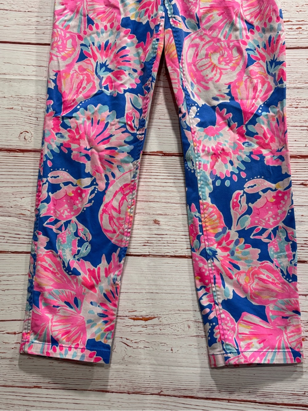 Lilly Pulitzer Sadie Stretch Crop Chino Pant in Bennet Blue Bay Dreamin Sz 0 - Picture 6 of 13